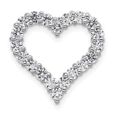 14k White Gold 1 carat Lab Grown Diamond VS+ F+ Complete Heart Chain Slide Pendant